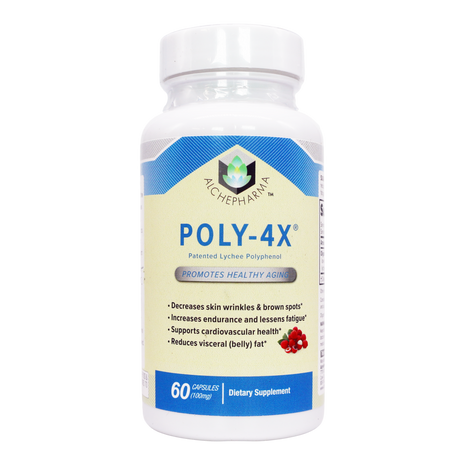 POLY-4X® Patented Lychee and Green Tea Polyphenol Original Oligonol® 100mg(60)-AlchePharma