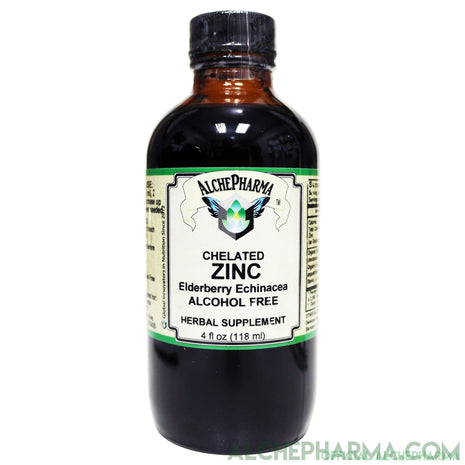 Zinc Glycinate Liquid w/ Organic Elderberry, Umckaloabo, Organic Echinacea / Organic Stevia Sweetened-AlchePharma