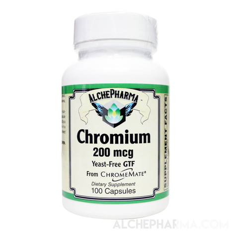 GTF Chromium ( ChromeMate®) patented niacin-bound chromium complex 200 mcg.-Mineral-AlchePharma