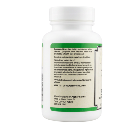 7-Keto Fit. 7-Keto ® (3-acetyl-7-oxo-dehydroepiandrosterone) / EGCG/ChromeMate® 30 Day Supply, 60 Vcaps-Diet-AlchePharma