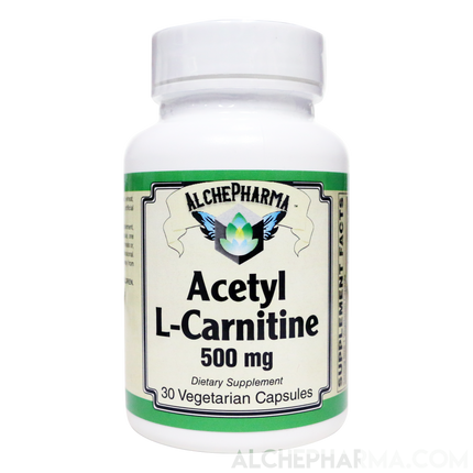 Acetyl L-Carnitine- 500 mg Vegetarian Capsules ( Sourced from Sigma-Tau Health Sciences )-Amino Acid-AlchePharma