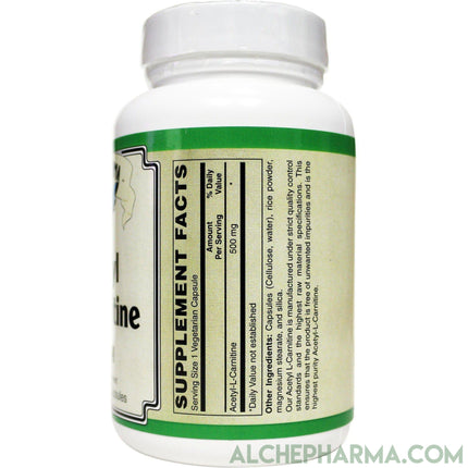 Acetyl L-Carnitine 500 mg Vegetarian Capsules-AlchePharma-30 Veg Caps-AlchePharma