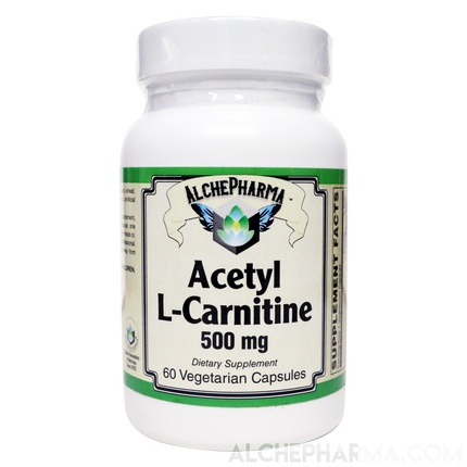 Acetyl L-Carnitine- 500 mg Vegetarian Capsules ( Sourced from Sigma-Tau Health Sciences )-Amino Acid-AlchePharma