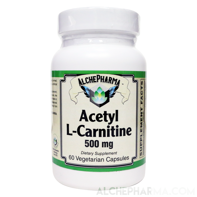 Acetyl L-Carnitine- 500 mg Vegetarian Capsules ( Sourced from Sigma-Tau Health Sciences )-Amino Acid-AlchePharma