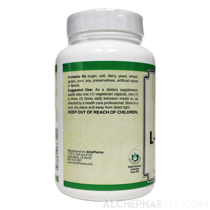 Acetyl L-Carnitine- 500 mg Vegetarian Capsules ( Sourced from Sigma-Tau Health Sciences )-Amino Acid-AlchePharma