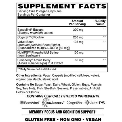 AlchePharma Advanced Brain Support: Enhance Memory, Focus, and Cognition. Vegan-AlchePharma