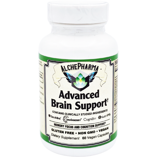 AlchePharma Advanced Brain Support: Enhance Memory, Focus, and Cognition. Vegan-AlchePharma