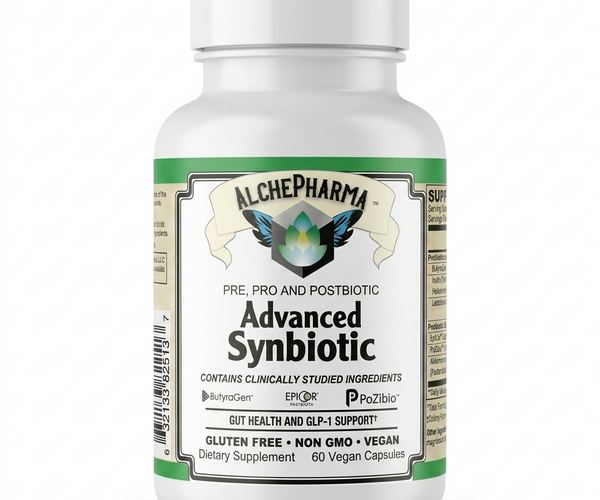AlchePharma Advanced Synbiotic: Complete Pre, Pro & Postbiotic for Ultimate Gut & GLP-1 Support