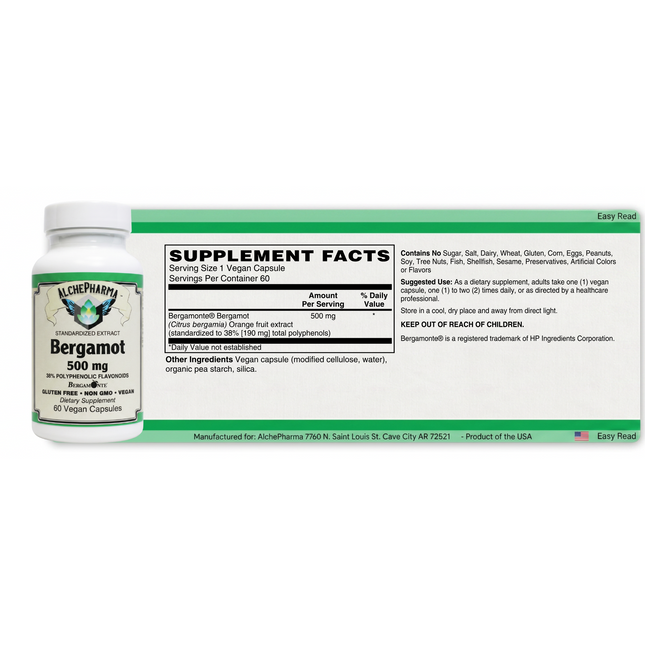 AlchePharma Bergamonte® 500 mg High-Potency Extract-Herbal Supplement-AlchePharma