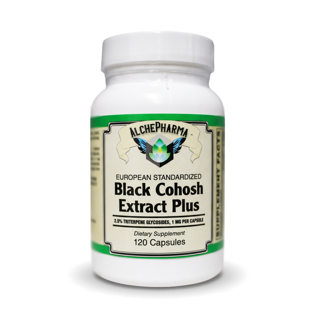 AlchePharma Black Cohosh Extract Plus, 120 capsules, front of bottle