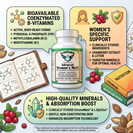AlchePharma Coenzymated Advanced Women's Multi-Multivitamin-AlchePharma
