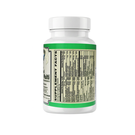 AlchePharma Women's Multi supplement bottle side view showing supplement facts panel