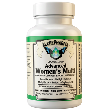 AlchePharma Coenzymated Advanced Women's Multi - 60 Vegetarian Capsules front label
