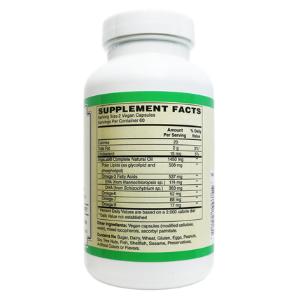 AlchePharma Complete Vegan Omega: Full-Spectrum Algae Oil with AlgaLab® Polar Lipids-AlchePharma