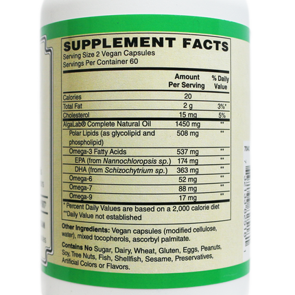 AlchePharma Complete Vegan Omega: Full-Spectrum Algae Oil with AlgaLab® Polar Lipids-AlchePharma