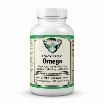 AlchePharma Complete Vegan Omega: Full-Spectrum Algae Oil with AlgaLab® Polar Lipids-AlchePharma
