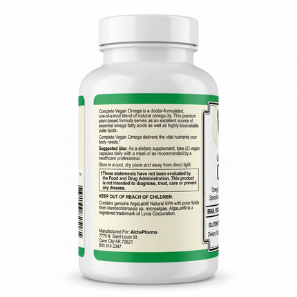 AlchePharma Complete Vegan Omega gluten-free omega supplement