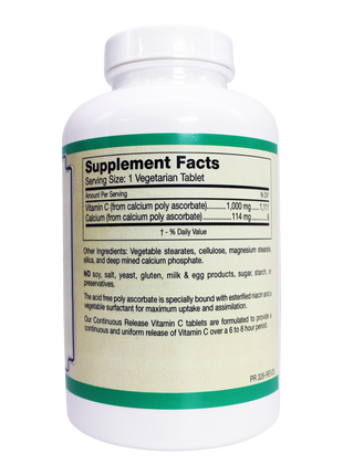 AlchePharma Esterified C 1000 mg with Calcium Polyascorbate - Continuous Release Non-Acidic Vitamin C-AlchePharma