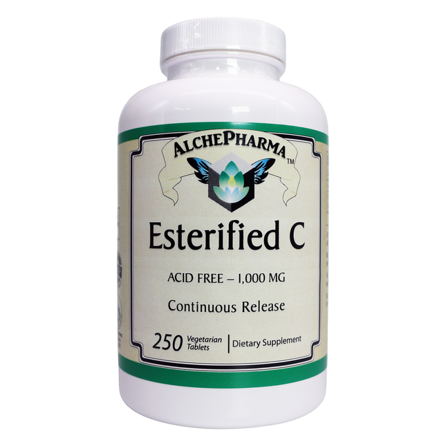 AlchePharma Esterified C 1000 mg with Calcium Polyascorbate - Continuous Release Non-Acidic Vitamin C-AlchePharma