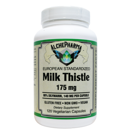 Milk Thistle Extract Plus ( European standardized, EUROMED S.A. ) , Standardized to 80% Silymarin providing 140mg per capsule-Herb-AlchePharma