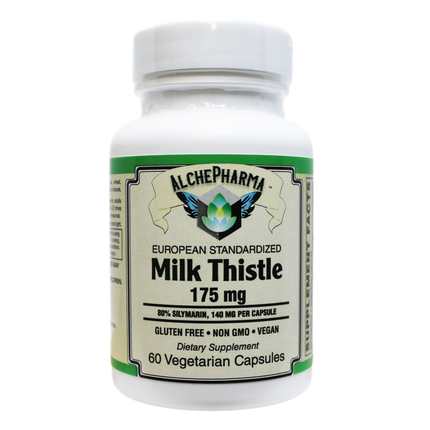 Milk Thistle Extract Plus ( European standardized, EUROMED S.A. ) , Standardized to 80% Silymarin providing 140mg per capsule-Herb-AlchePharma