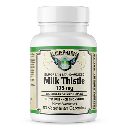 AlchePharma European Standardized Milk Thistle 175 mg: A Synergistic Complex-Herb-AlchePharma