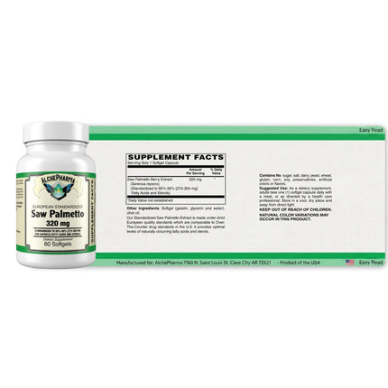 AlchePharma™ European Standardized Saw Palmetto | 320mg High-Potency Extract (85%-95% Fatty Acids)-Herb-AlchePharma