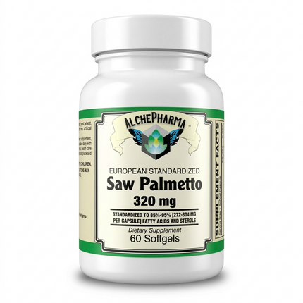 AlchePharma™ European Standardized Saw Palmetto | 320mg High-Potency Extract (85%-95% Fatty Acids)-Herb-AlchePharma