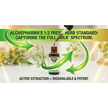 AlchePharma Organic Fresh Milky Oats (Avena fatua) - Potent 1:2 Liquid Extract-Herb-AlchePharma
