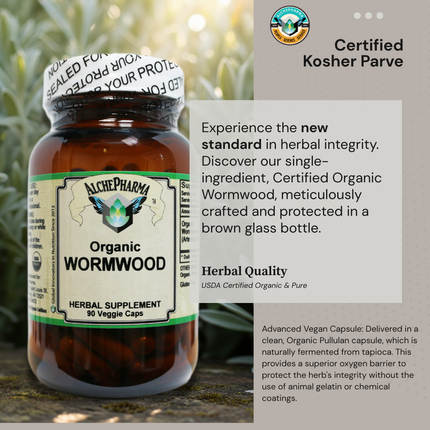 AlchePharma Organic Wormwood gluten-free herbal supplement