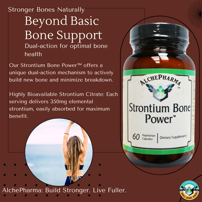 AlchePharma Strontium Bone Power™: The Dual-Action Mineral for Revolutionary Bone Health-AlchePharma