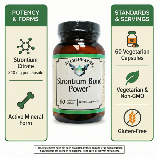 AlchePharma Strontium Bone Power™: The Dual-Action Mineral for Revolutionary Bone Health-AlchePharma