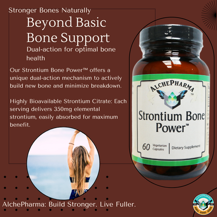 AlchePharma Strontium Bone Power™: The Dual-Action Mineral for Revolutionary Bone Health-AlchePharma