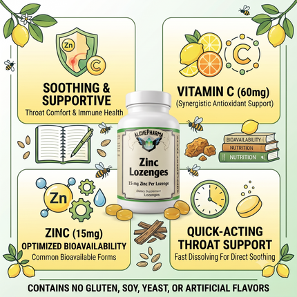 AlchePharma Zinc Lozenges bottle
