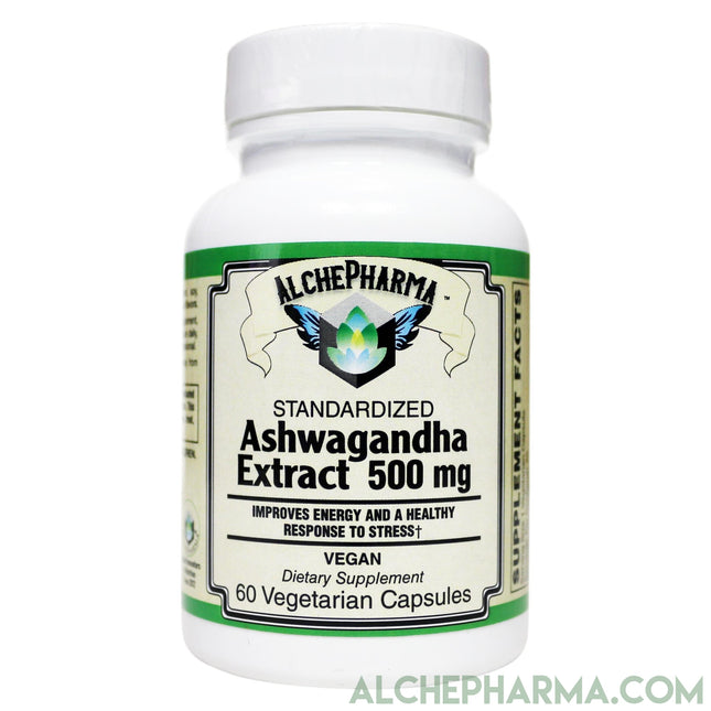 Ashwagandha Extract Capsules Standardized to 2.5% Withanolides, Vegan, ( Sabinsa Sourced )-Ayurvedic-AlchePharma