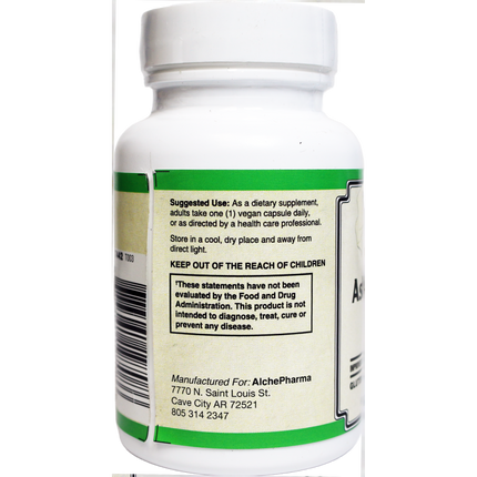 Ashwagandha Extract Capsules Standardized to 7% Withanolides, Vegan-Ayurvedic-AlchePharma