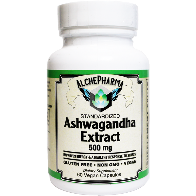 Ashwagandha Extract Capsules Standardized to 7% Withanolides, Vegan-Ayurvedic-AlchePharma