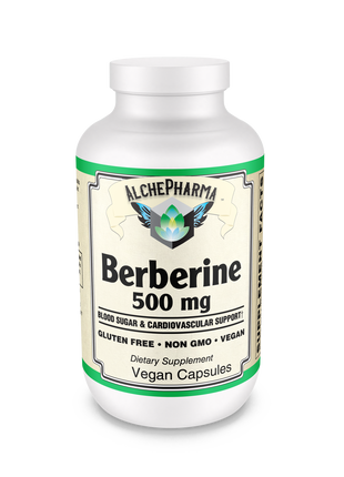 Berberine HCL 500 mg ( NON GMO • VEGAN • GLUTEN FREE ) from Berberis aristata bark-Herb-AlchePharma