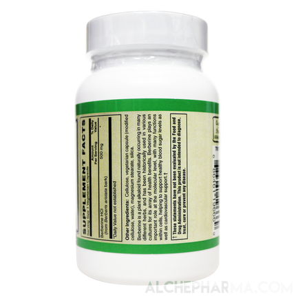 Berberine HCL 500 mg ( NON GMO • VEGAN • GLUTEN FREE ) from Berberis aristata bark-Herb-AlchePharma