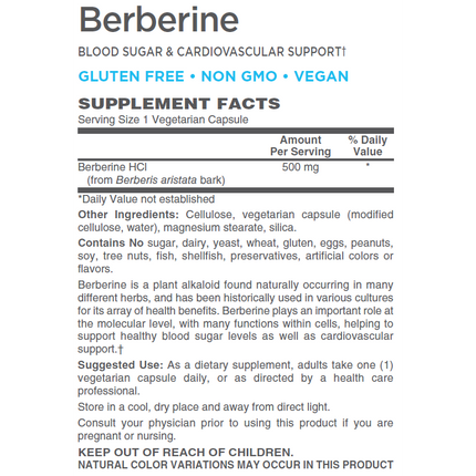 Berberine HCL 500 mg ( NON GMO • VEGAN • GLUTEN FREE ) from Berberis aristata bark-Herb-AlchePharma