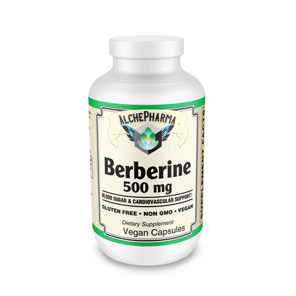 Berberine HCL 500 mg ( NON GMO • VEGAN • GLUTEN FREE ) from Berberis aristata bark-Herb-AlchePharma