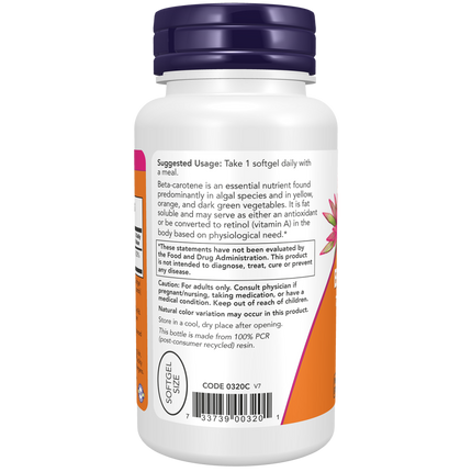 Beta Carotene, Natural 7,500 mcg Softgels-Vitamins-AlchePharma