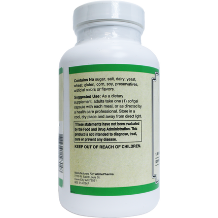 CLA (True Active Conjugated Linoleic Acid) • High Potency - Optimal 1:1 ratio of isomers• 1,250mg Softgels-Weight Management-AlchePharma