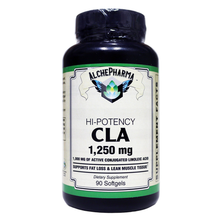 CLA (True Active Conjugated Linoleic Acid) • High Potency - Optimal 1:1 ratio of isomers• 1,250mg Softgels-Weight Management-AlchePharma