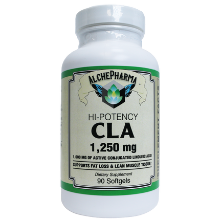 CLA (True Active Conjugated Linoleic Acid) • High Potency - Optimal 1:1 ratio of isomers• 1,250mg Softgels-Weight Management-AlchePharma