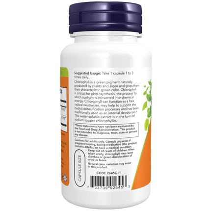 Chlorophyll 100 mg Veg Capsules-Green Foods-AlchePharma