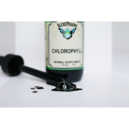 Chlorophyll from Mulberry Leaf as Sodium Copper Chlorophyllin ( 2mg copper per 15 drops) w/ Peppermint Essential Oil-Herbal-AlchePharma