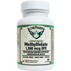 Coenzymated Methylfolate Lozenges 1360 mcg DFE patented Magnafolate®-Vitamin-AlchePharma