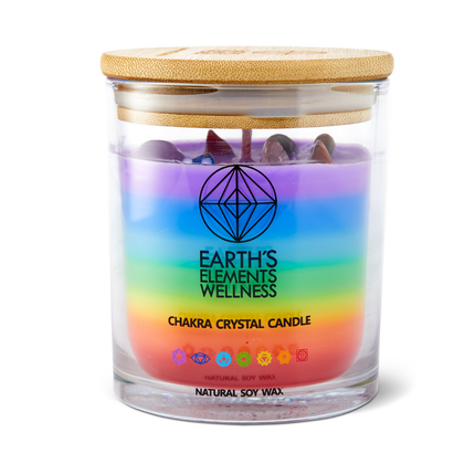 Crystal Candle, 7 Chakra - pack of 6-AlchePharma