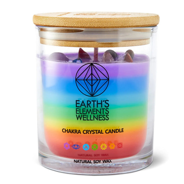 Crystal Candle, 7 Chakra - pack of 6-AlchePharma